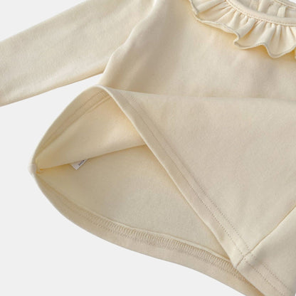 Lotus Ruffle Vanilla Cotton Top (3m-3yrs)