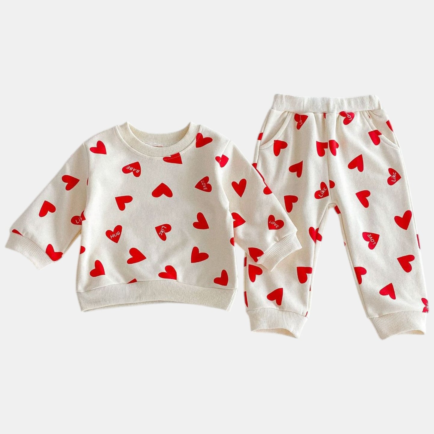 Loving Hearts Cotton Lounge Set (6m-4yrs)