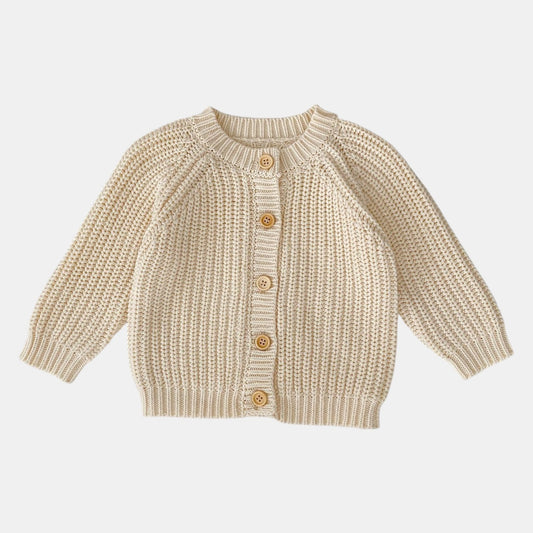 Luca Rib Knit Cardigan - Cream (3m-3yrs)