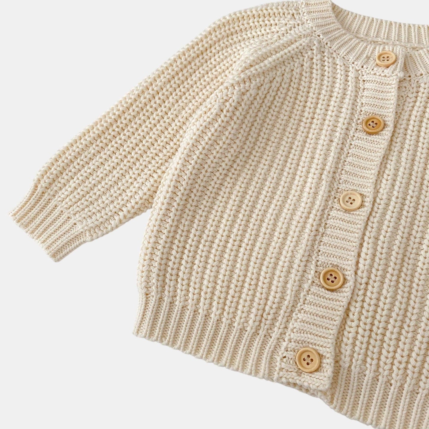 Luca Rib Knit Cardigan - Cream (3m-3yrs)