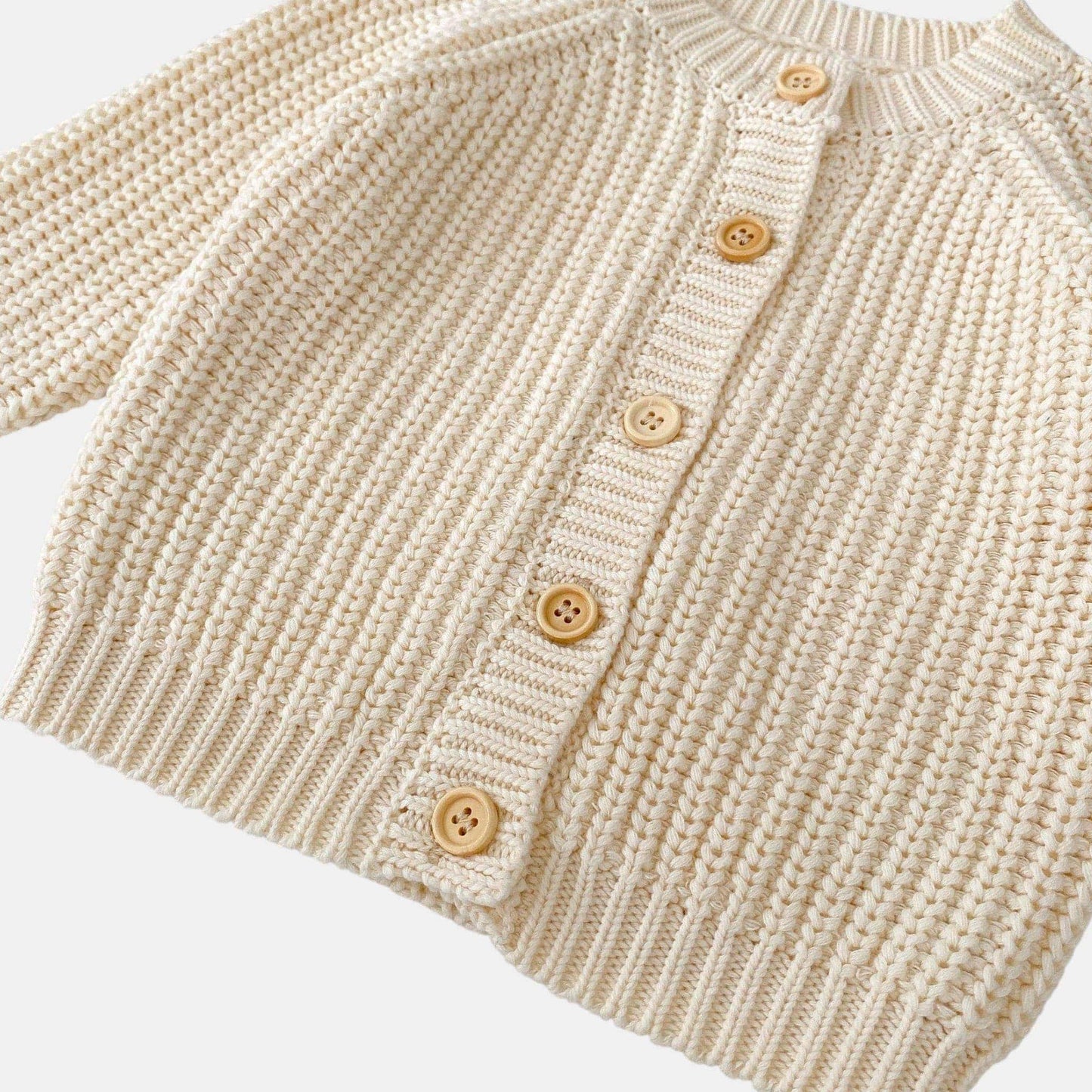 Luca Rib Knit Cardigan - Cream (3m-3yrs)