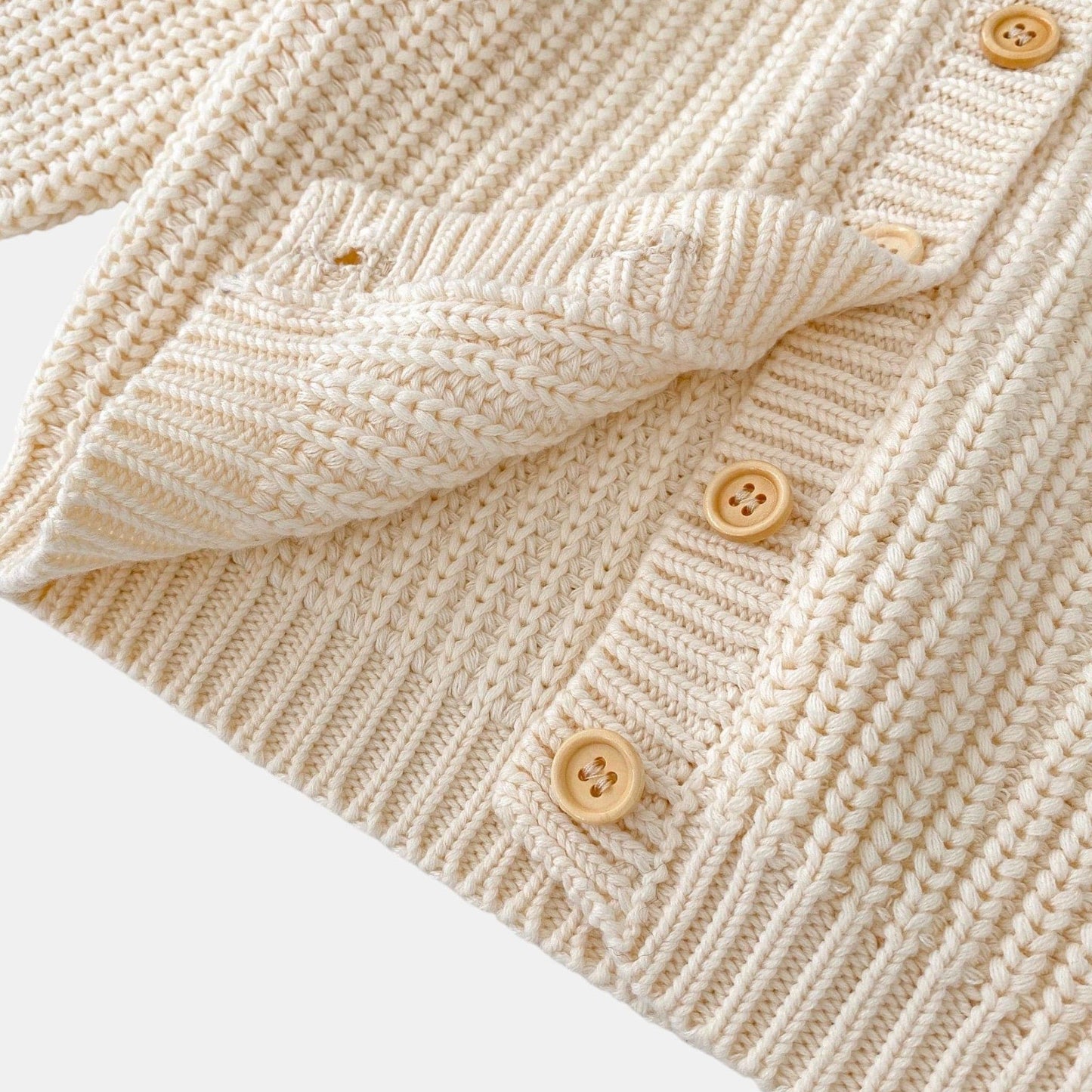 Luca Rib Knit Cardigan - Cream (3m-3yrs)