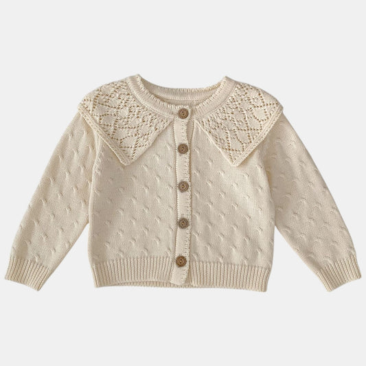 Lucia Pointelle Cotton Knit Cardigan (3m-3yrs)