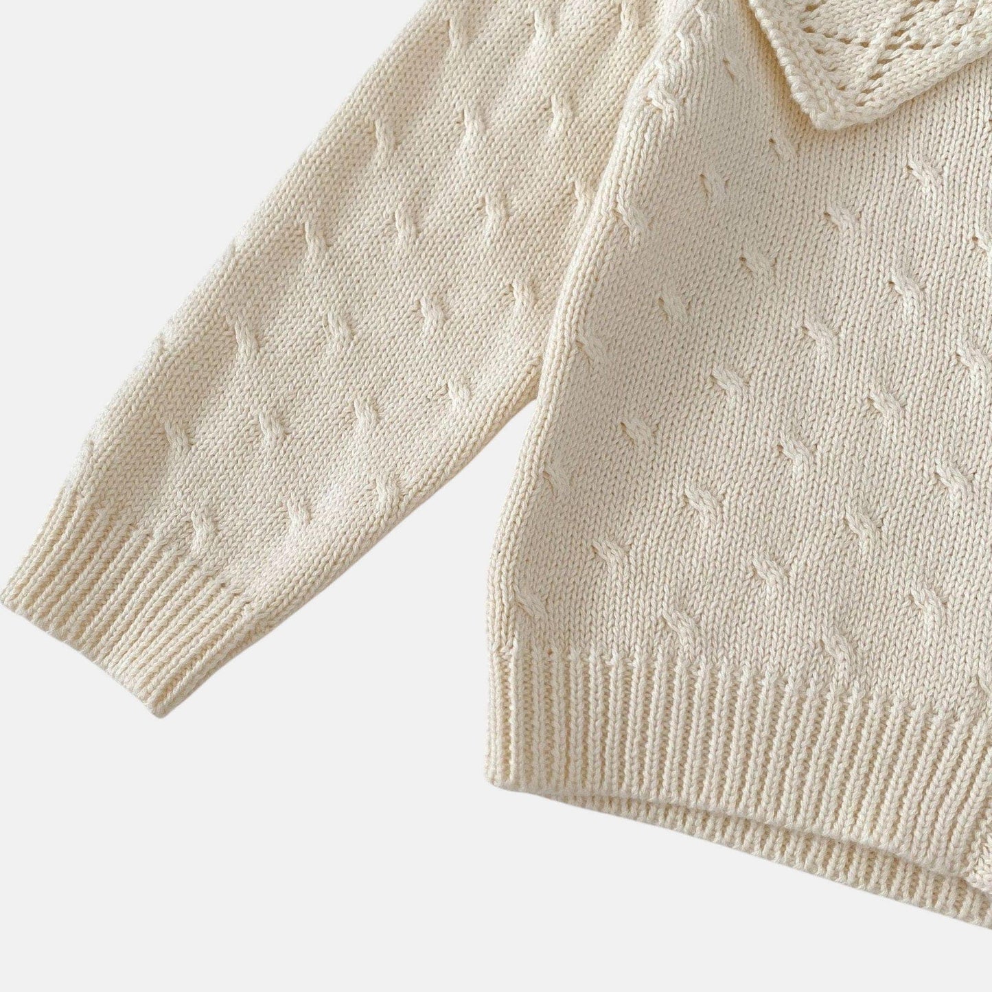 Lucia Pointelle Cotton Knit Cardigan (3m-3yrs)