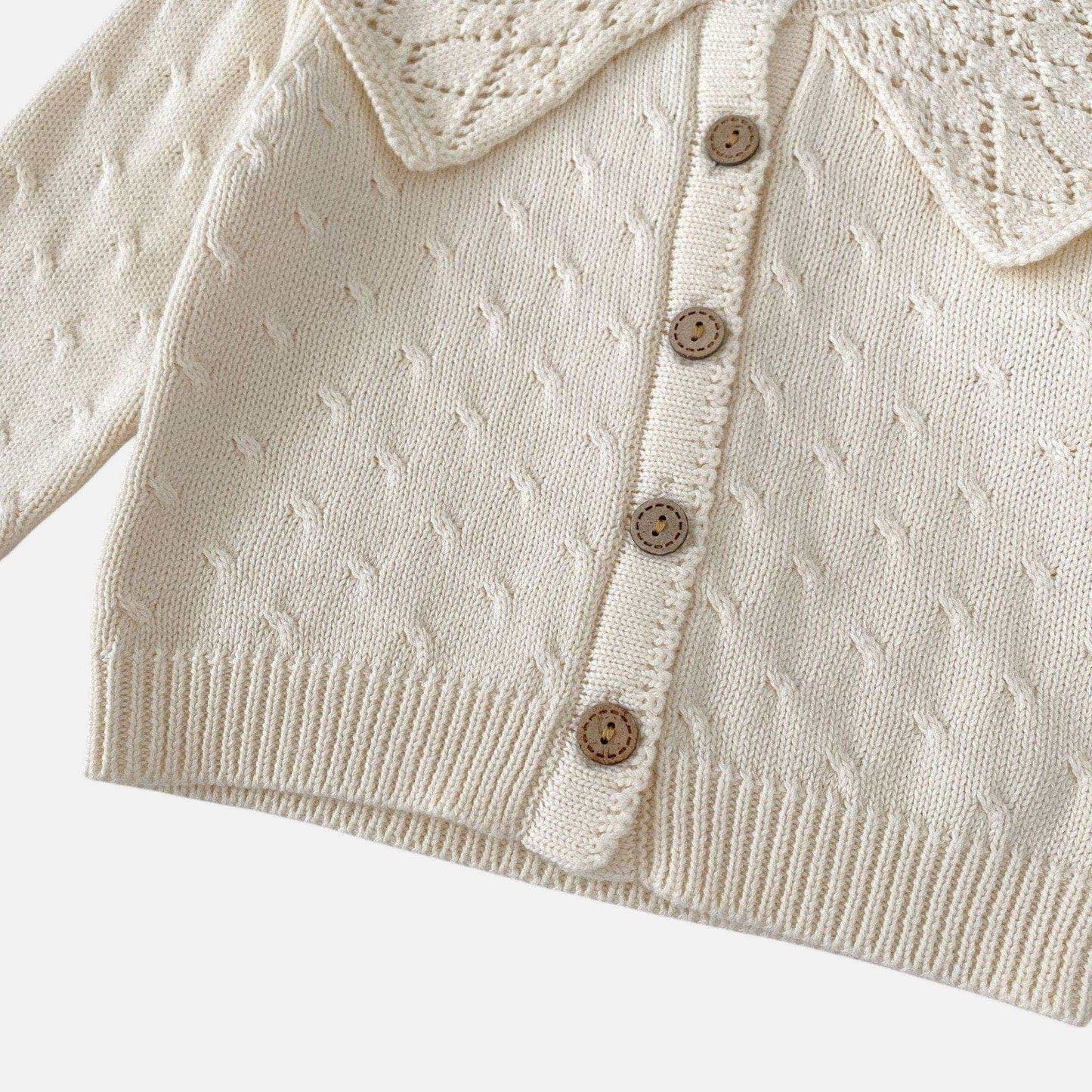 Lucia Pointelle Cotton Knit Cardigan (3m-3yrs)
