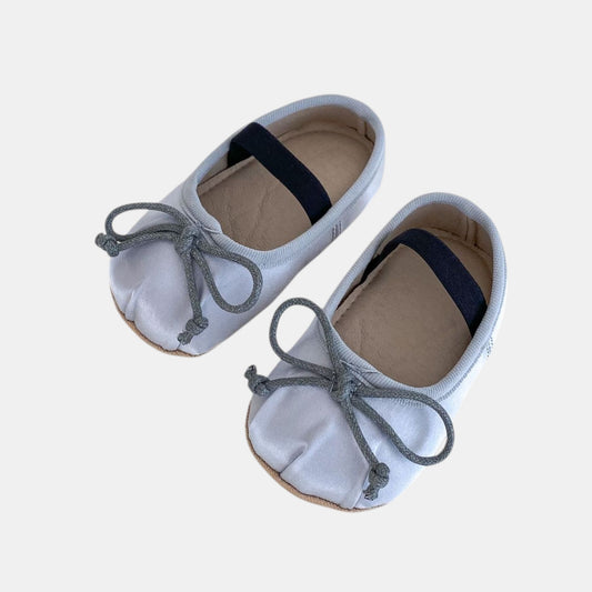 Luxe Bow Baby Shoes, Silver (11-13cm)