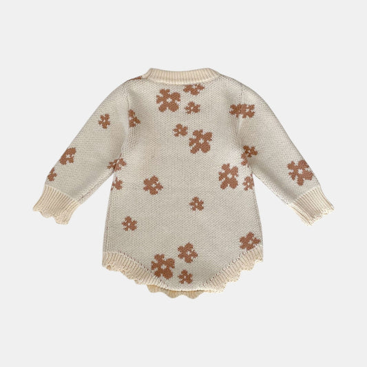 Maple Blossom Cotton Knit Romper (3m-24m)
