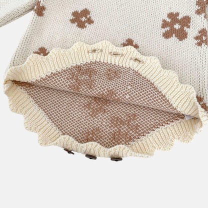 Maple Blossom Cotton Knit Romper (3m-24m)