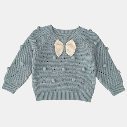 Marina Bow Cotton Knit Sweater (3m-3yrs)