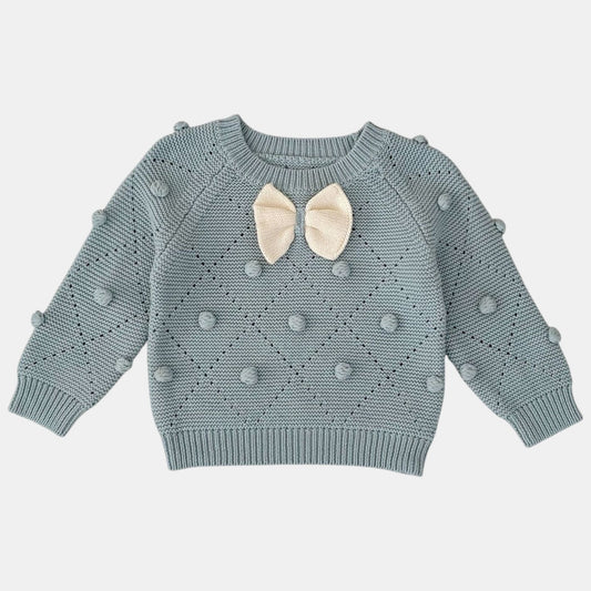 Marina Bow Cotton Knit Sweater (3m-3yrs)