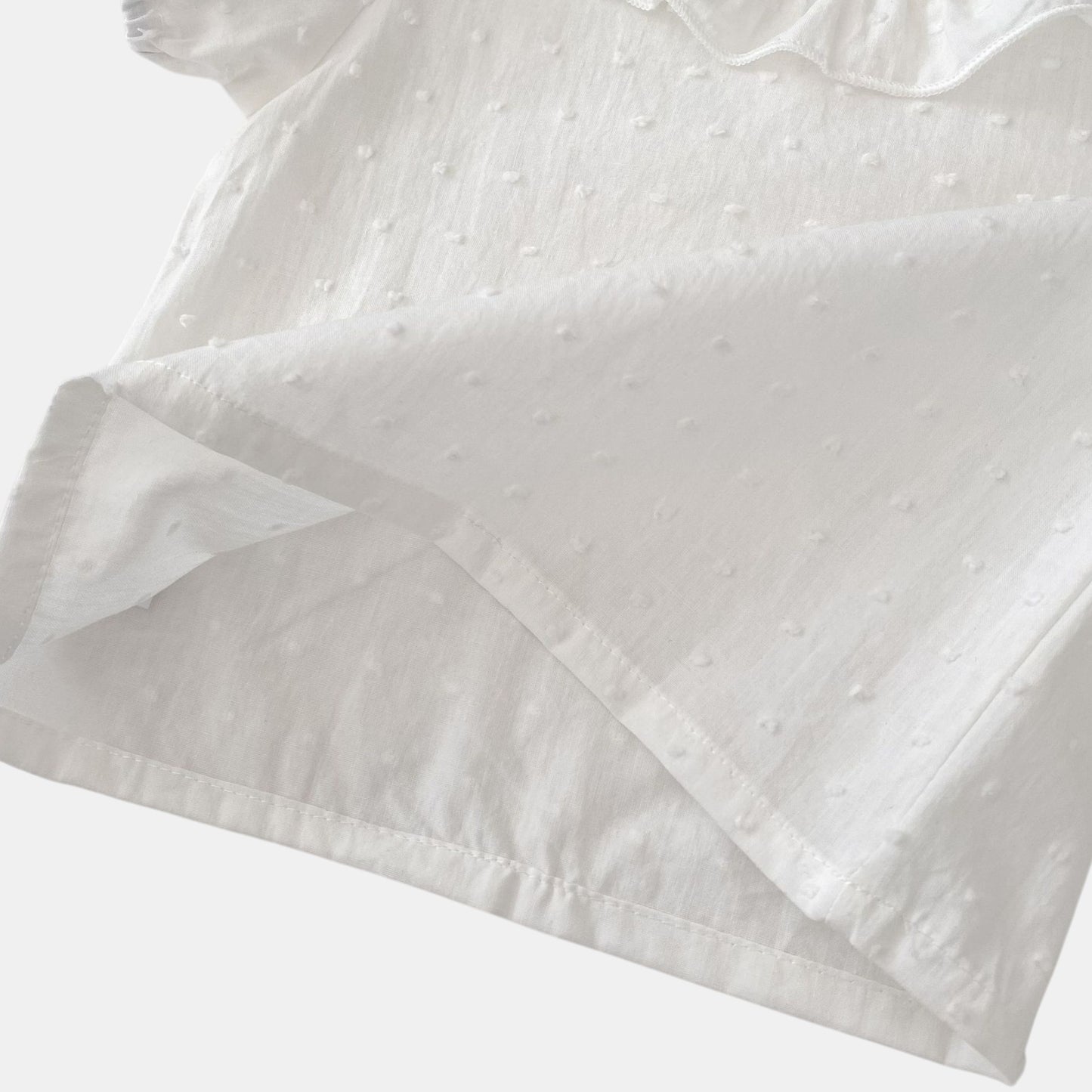 Mina Plumeti Cotton Top - White (3m-3yrs)