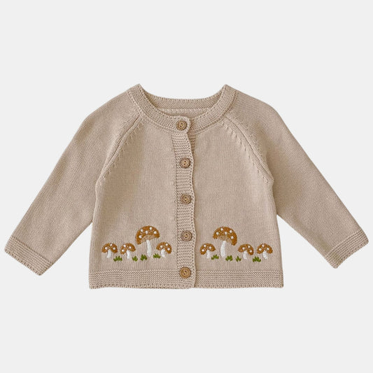 Mini Mushroom Cotton Knit Cardigan (3m-3yrs)