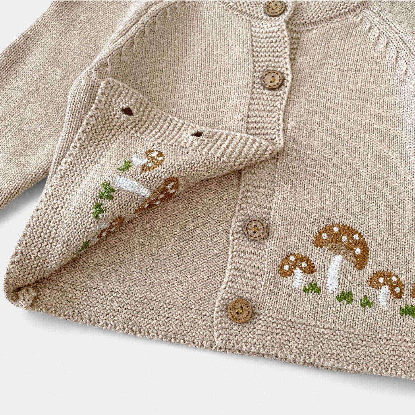 Mini Mushroom Cotton Knit Cardigan (3m-3yrs)