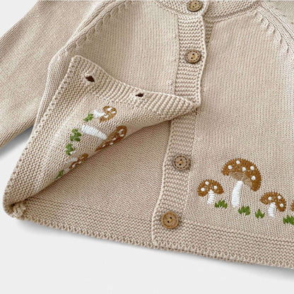 Mini Mushroom Cotton Knit Cardigan (3m-3yrs)