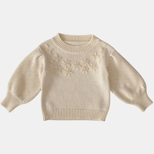Mirabelle Embroidered Cotton Knit Sweater (3m-3yrs)