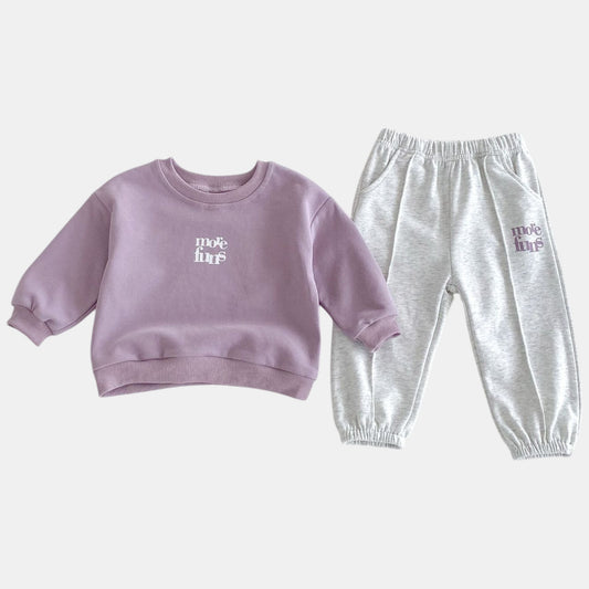 More Funs Cotton Lounge Set, Purple (6m-4yrs)