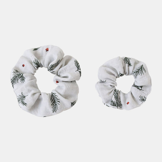 Mother & Daughter Matching Hair Scrunchies, Pine Trees - Bambisserie