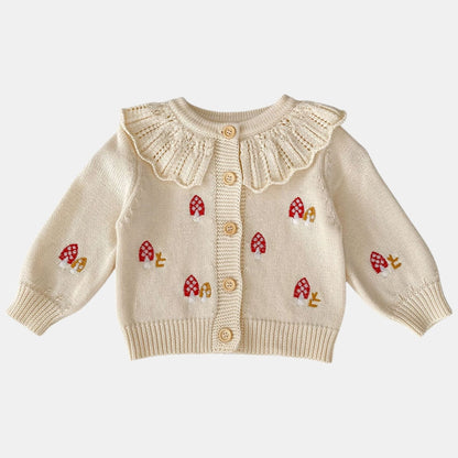 Mushroom Fable Cotton Knit Cardigan (3m-3yrs)