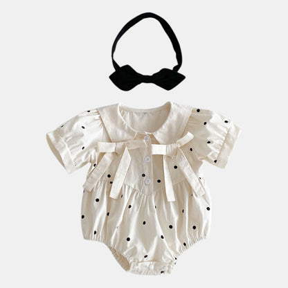 Nina Polka Dot Cotton Romper Set (3m-3yrs)