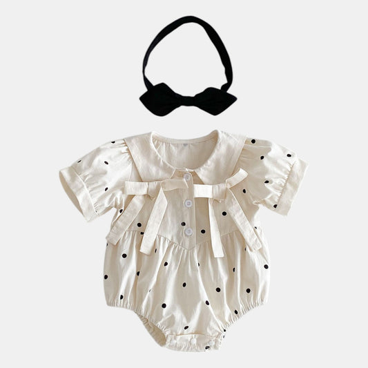 Nina Polka Dot Cotton Romper Set (3m-3yrs)