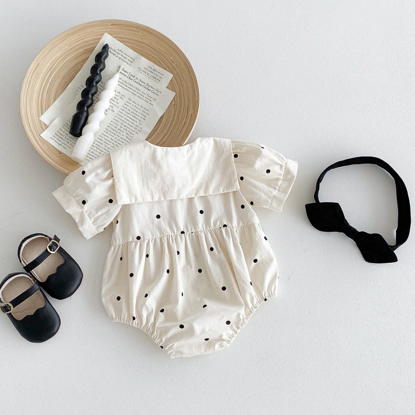 Nina Polka Dot Cotton Romper Set (3m-3yrs)