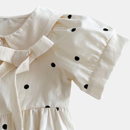 Nina Polka Dot Cotton Romper Set (3m-3yrs)