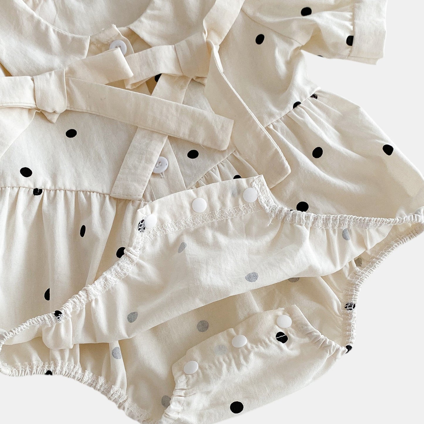 Nina Polka Dot Cotton Romper Set (3m-3yrs)