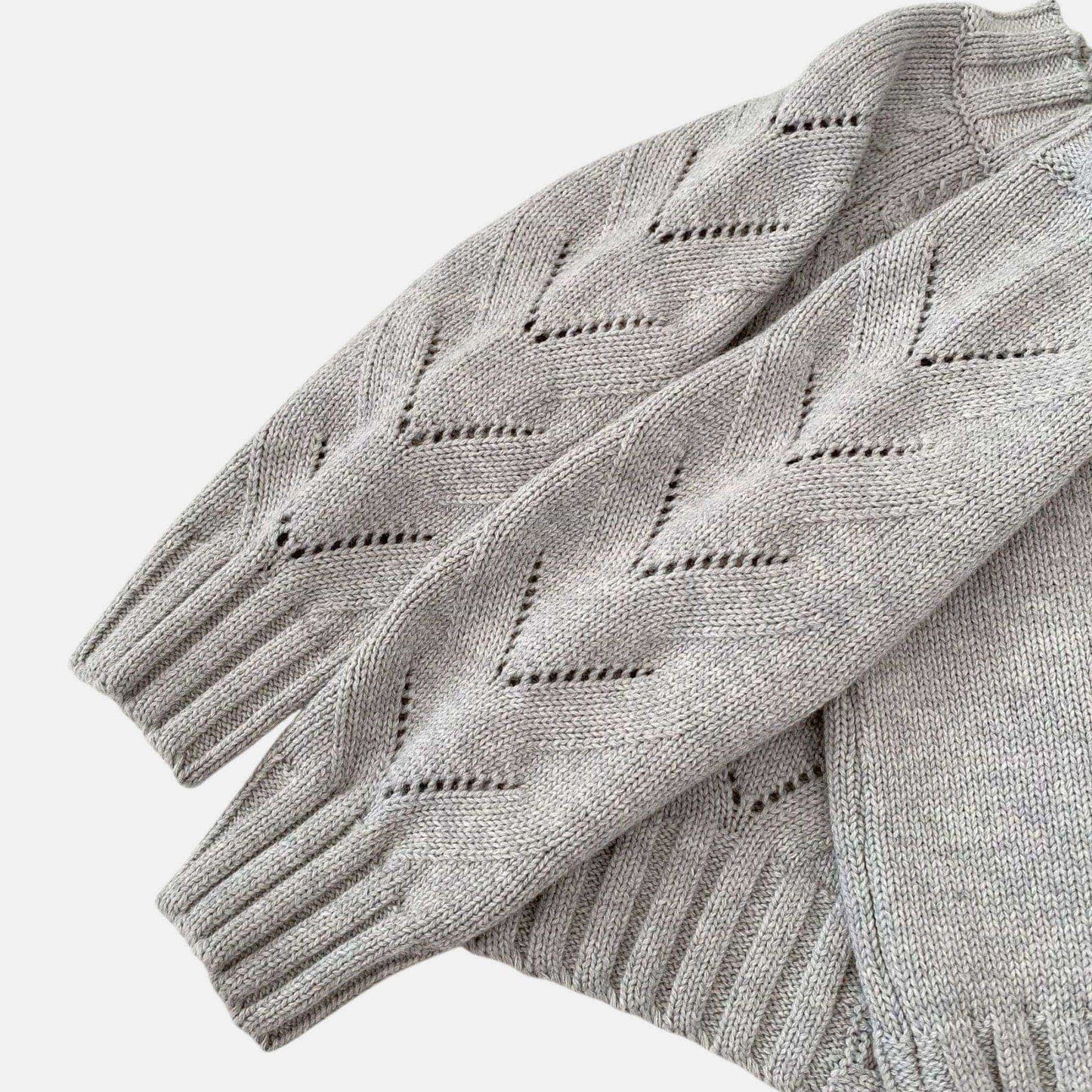 Nora Floral Knit Cardigan - Grey (3m-3yrs)