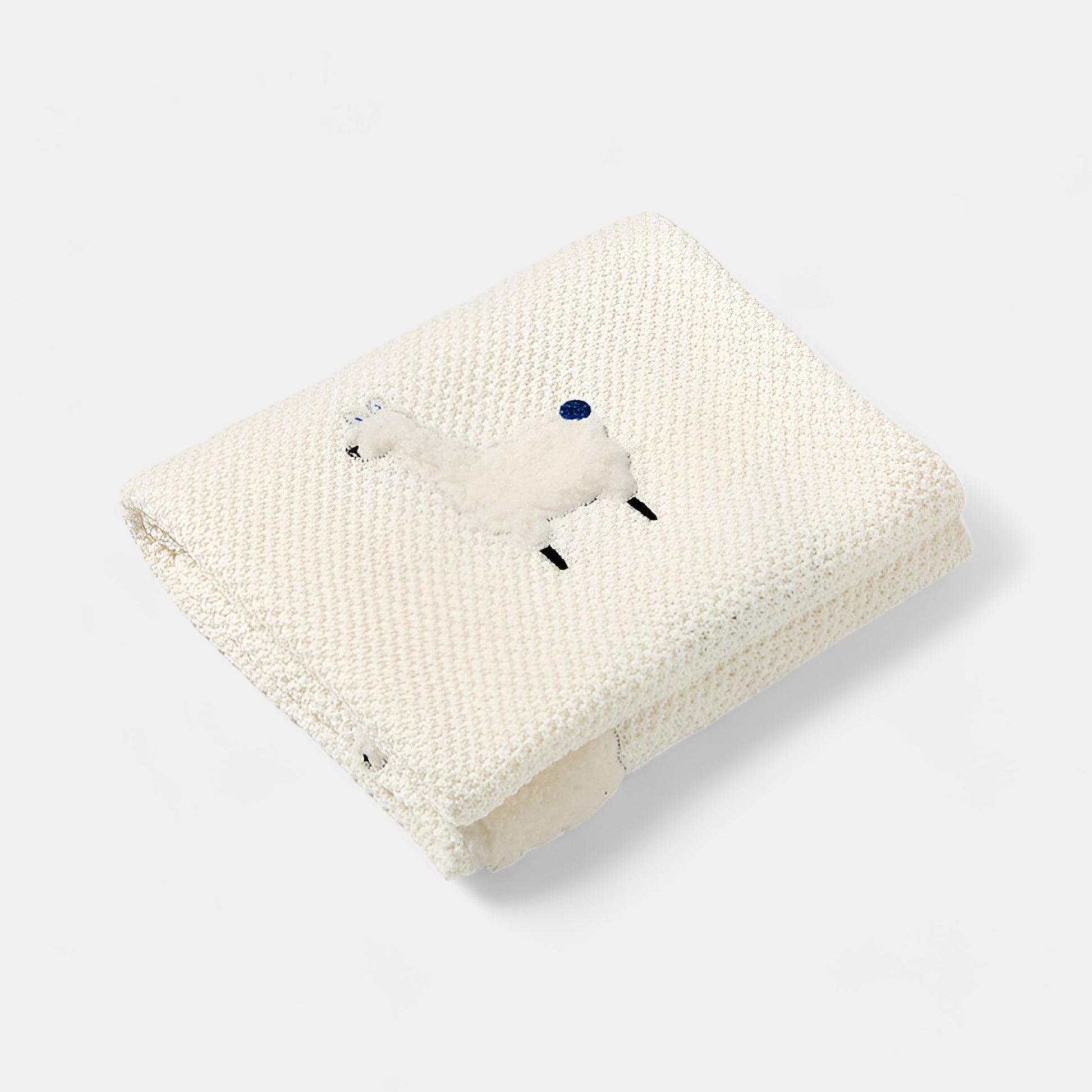 OEKO-TEX® Alpaca Knitted Cotton Blanket, White - Bambisserie