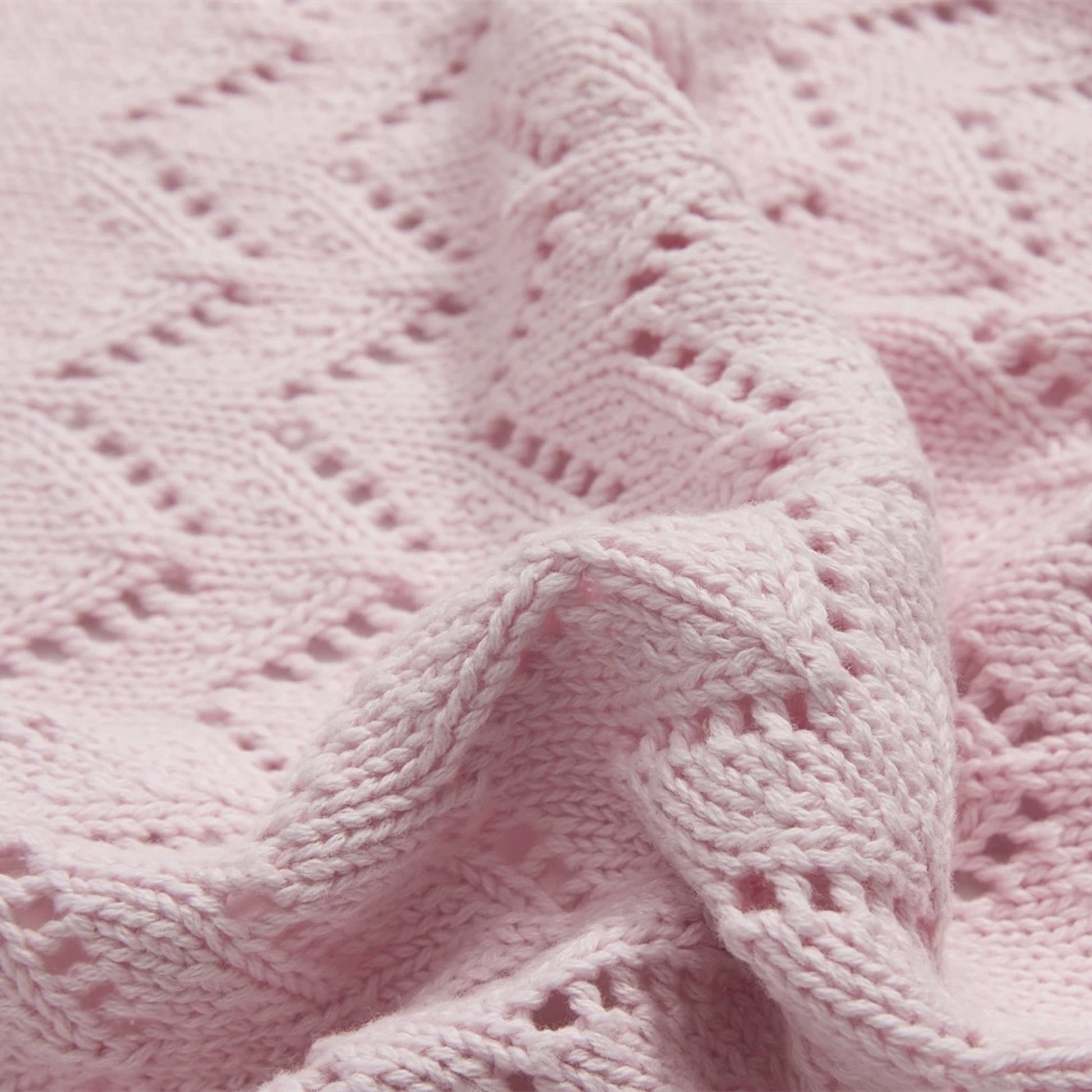 OEKO-TEX® Pink Chevron Knitted Cotton Blanket - Fabric Detail - Bambisserie