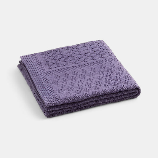 OEKO-TEX® Purple Dream Knitted Cotton Blanket - Folded - Bambisserie