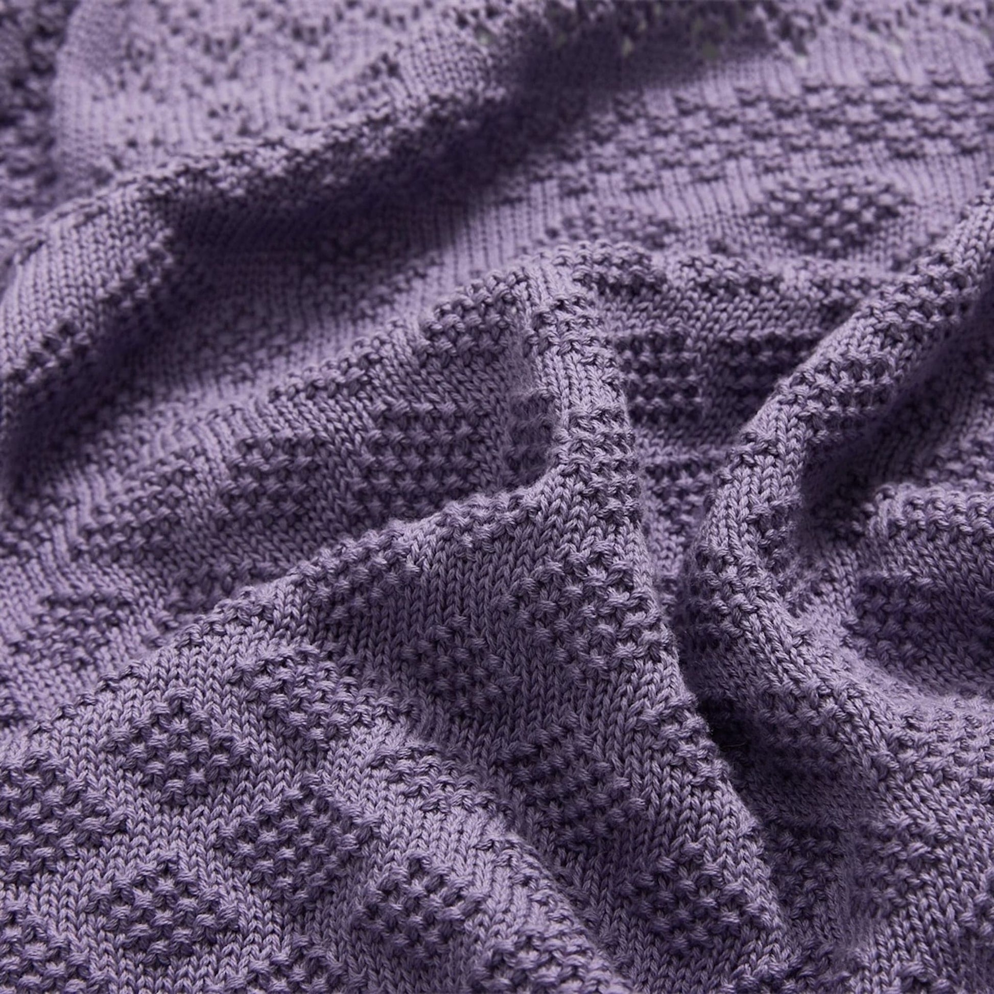 OEKO-TEX® Purple Dream Knitted Cotton Blanket - Fabric Detail - Bambisserie