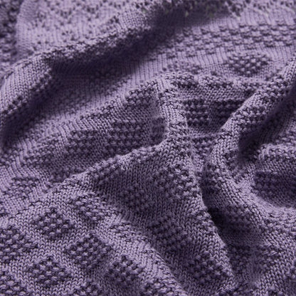 OEKO-TEX® Purple Dream Knitted Cotton Blanket - Fabric Detail - Bambisserie