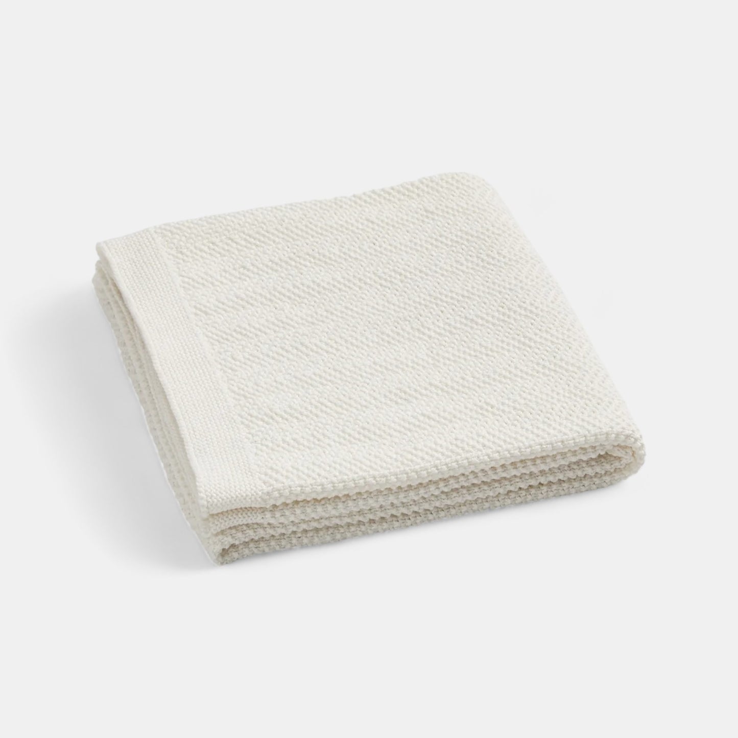 OEKO-TEX® White Waves Knitted Cotton Blanket - Folded - Bambisserie