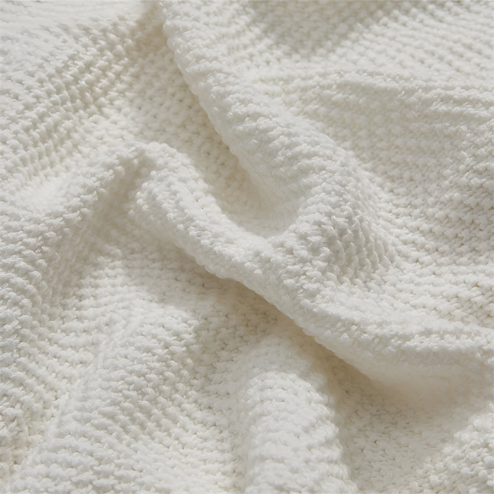 OEKO-TEX® White Waves Knitted Cotton Blanket - Fabric Detail - Bambisserie