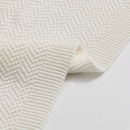 OEKO-TEX® White Waves Knitted Cotton Blanket - Edge Detail - Bambisserie