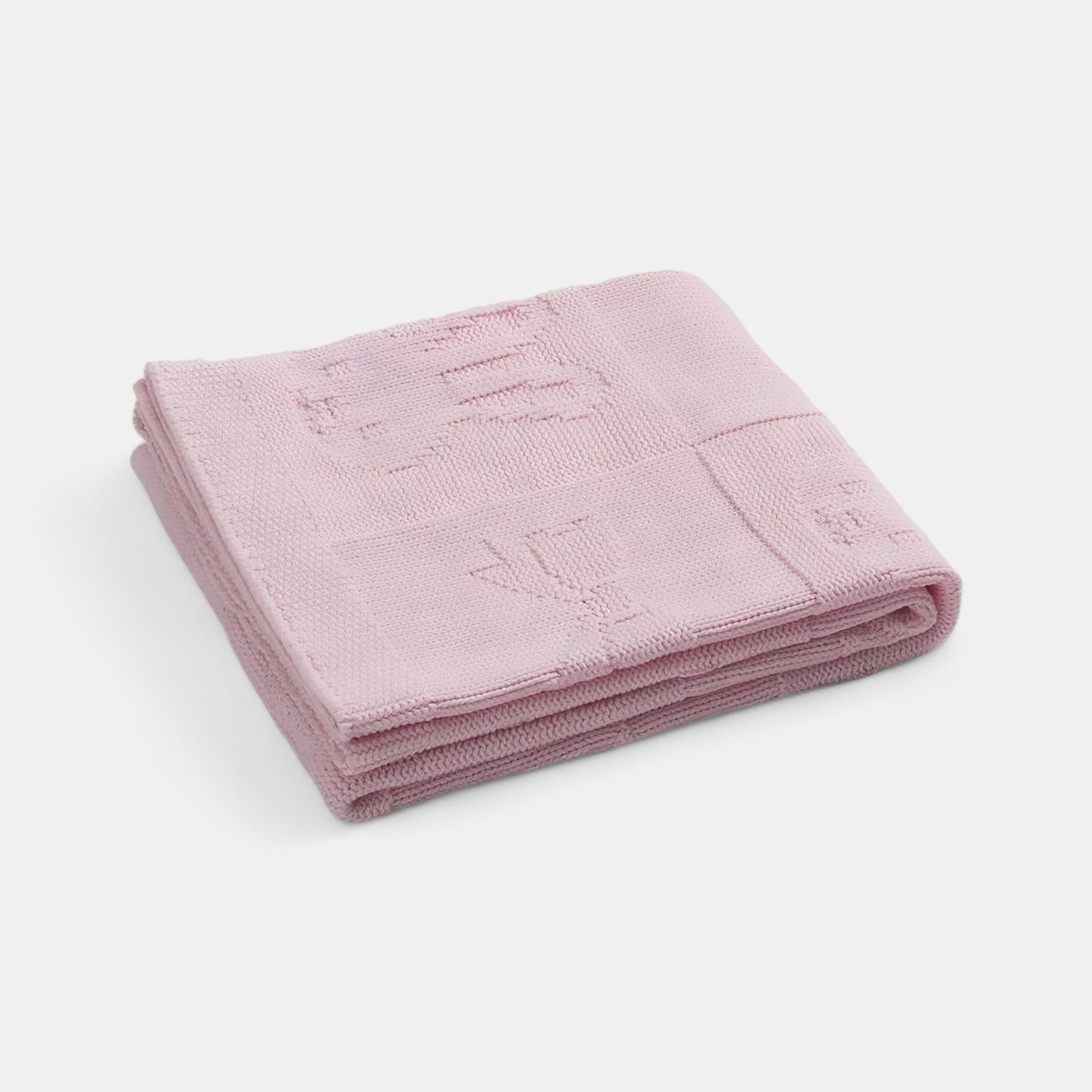 OEKO-TEX® Pink Bunny Knitted Cotton Blanket - Folded - Bambisserie