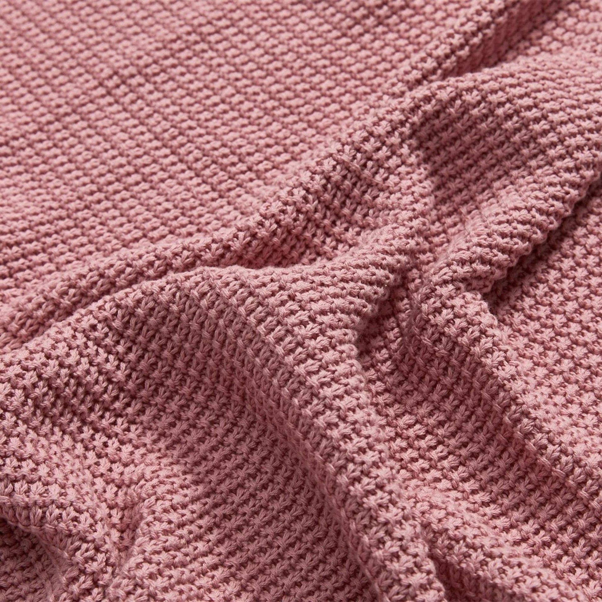OEKO-TEX® Pink Waffle Knitted Cotton Blanket - Fabric Detail - Bambisserie