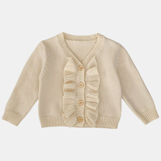 Orla Ruffle Cotton Knit Cardigan (3m-3yrs)