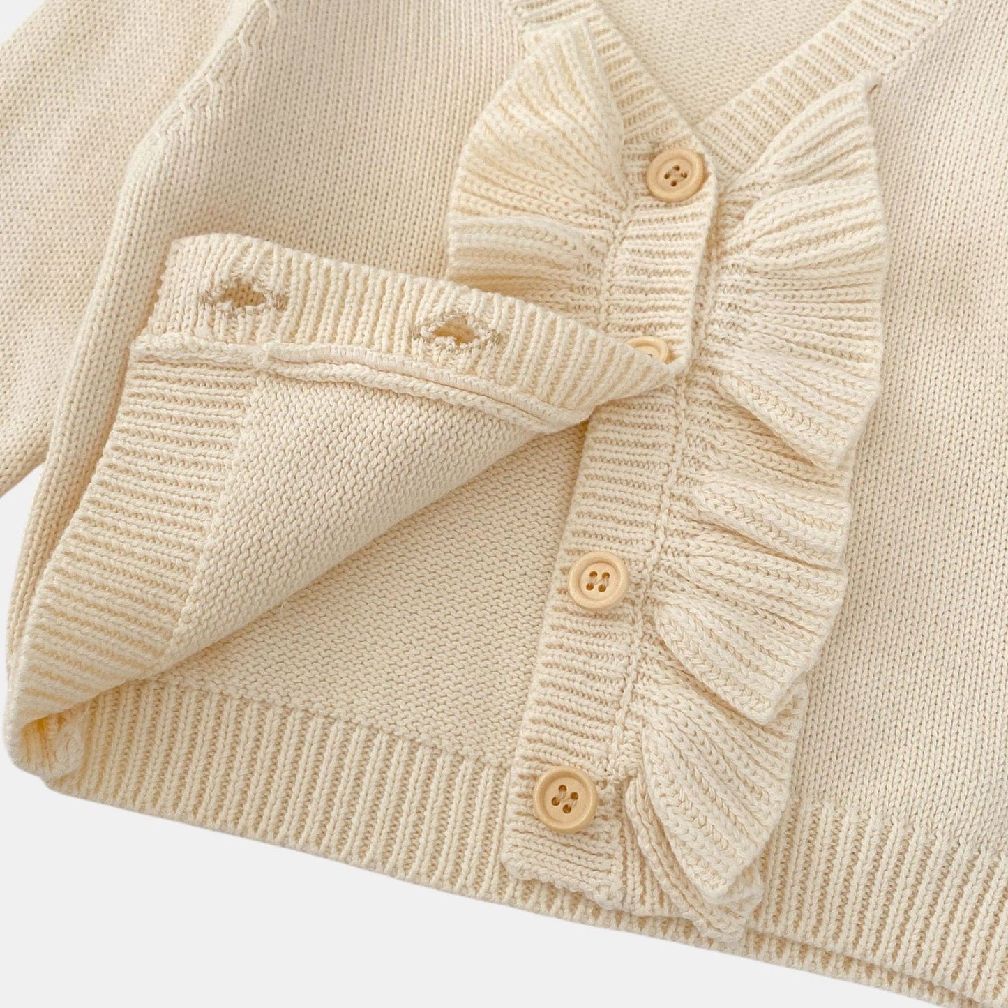Orla Ruffle Cotton Knit Cardigan (3m-3yrs)