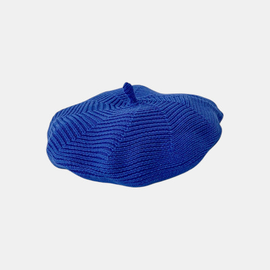 Petit Painter Cotton Knit Beret, Blue (3m-3yrs)