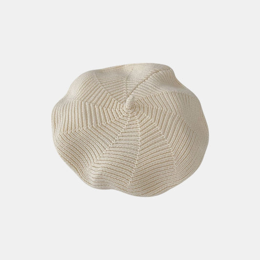Petit Painter Cotton Knit Beret, Cream (3m-3yrs)