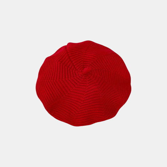 Petit Painter Cotton Knit Beret, Red (3m-3yrs)