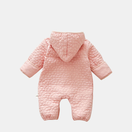 Pink Blossom Quilted Baby Pramsuit (3m-3yrs)