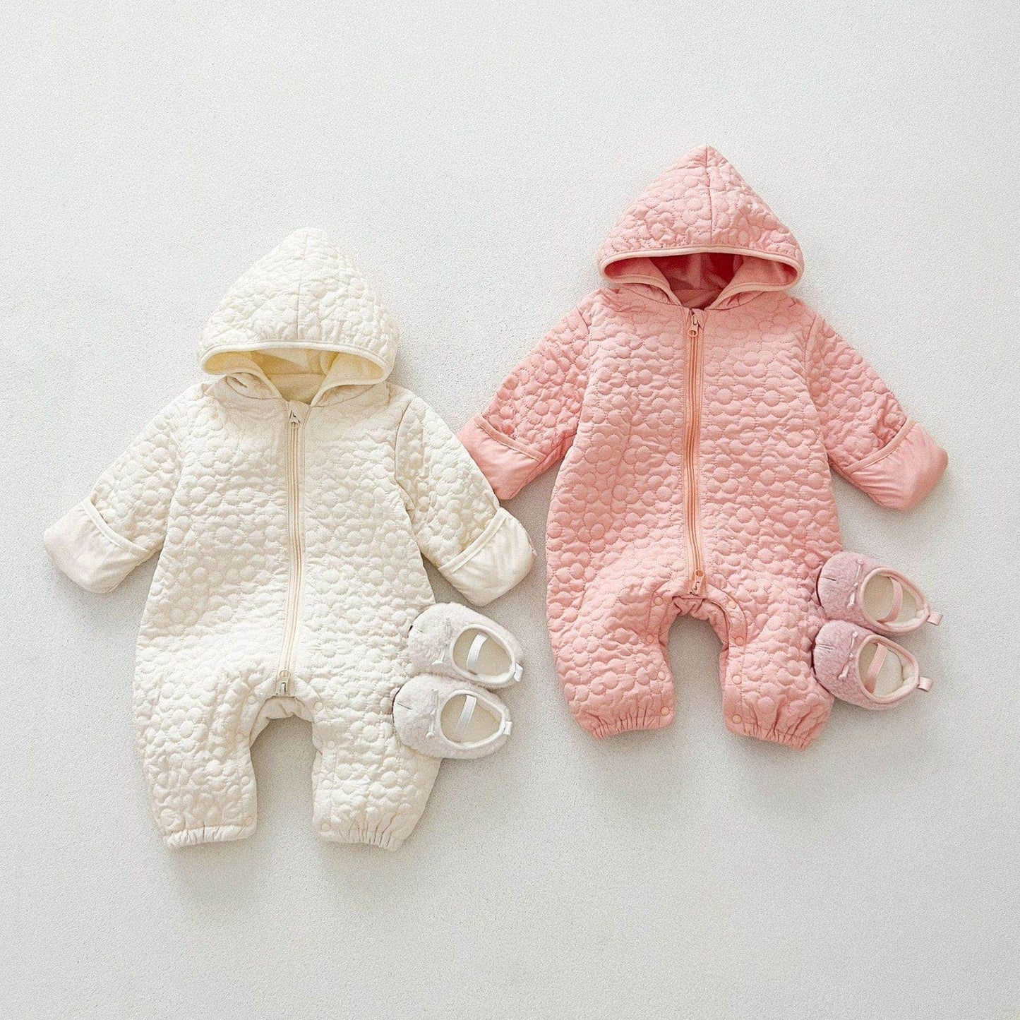 Pink Blossom Quilted Baby Pramsuit (3m-3yrs)