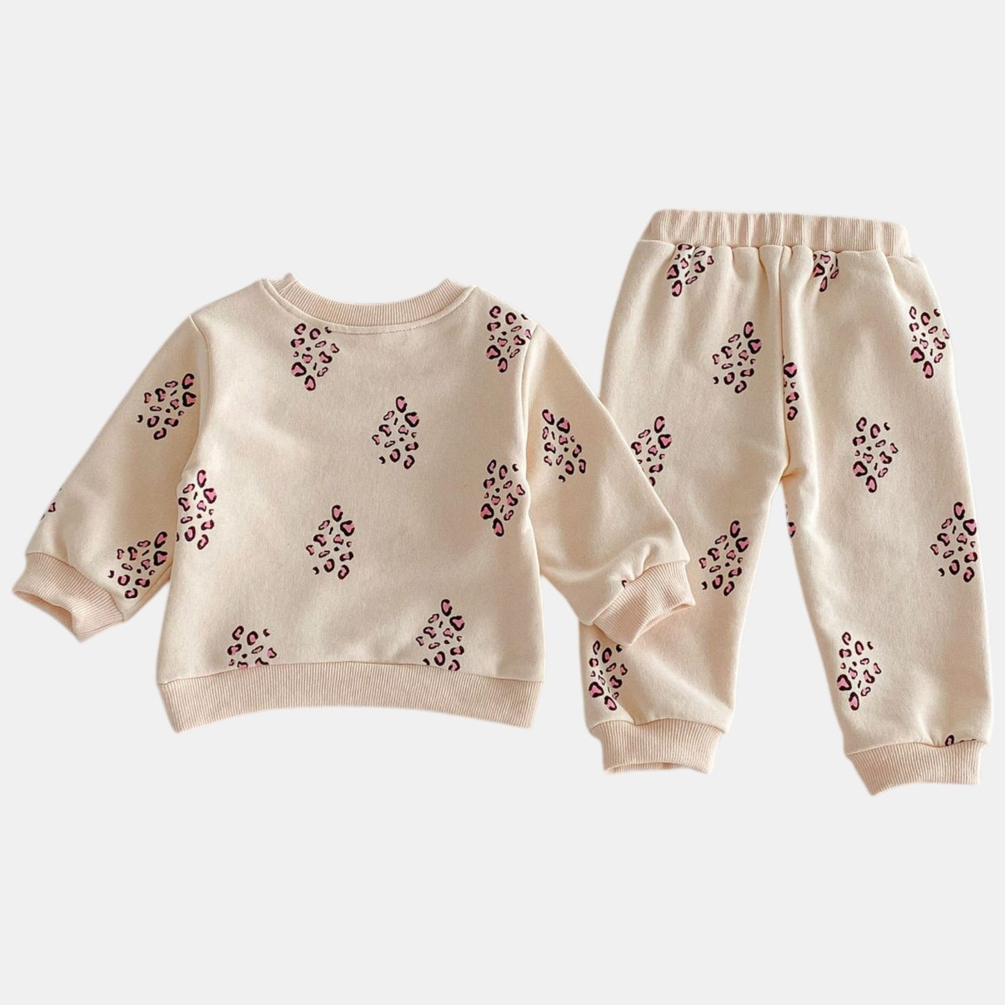 Pink Leopard Cotton Lounge Set (6m-4yrs)