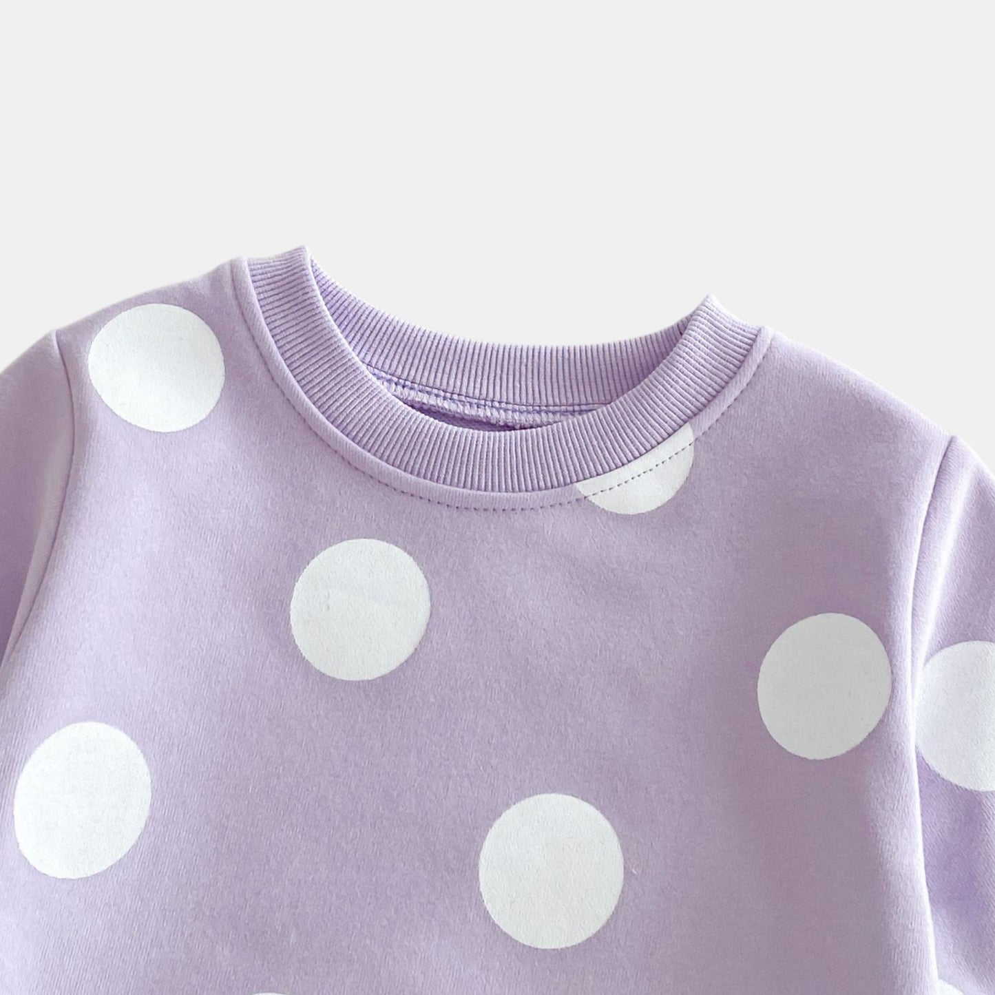 Polka Pop Cotton Lounge Set, Purple (6m-4yrs)