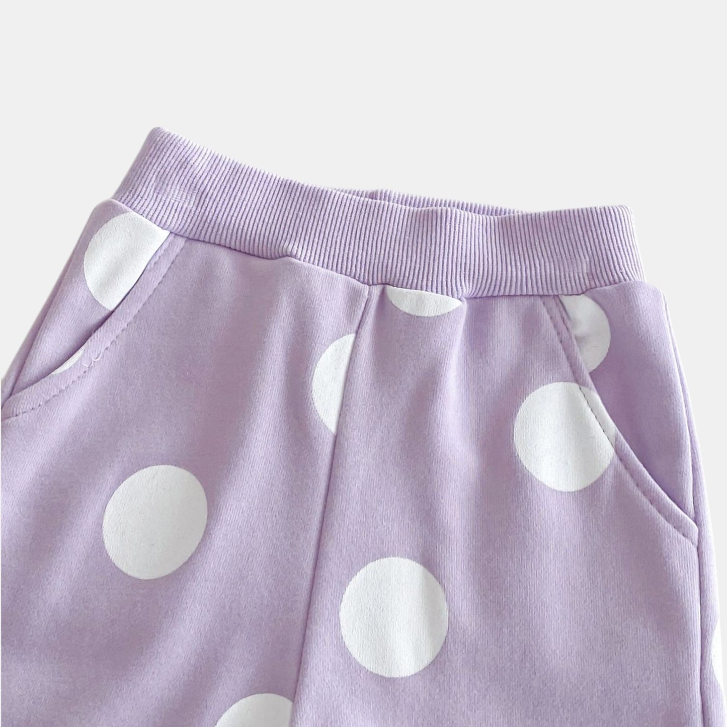 Polka Pop Cotton Lounge Set, Purple (6m-4yrs)
