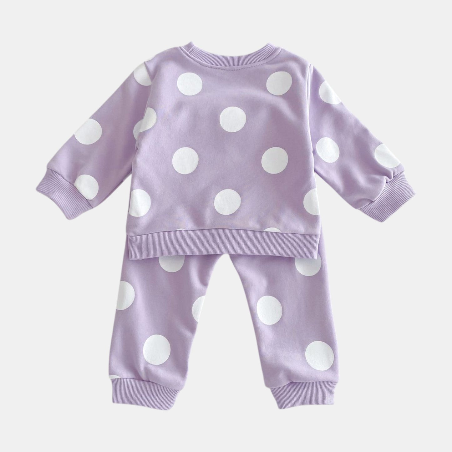 Polka Pop Cotton Lounge Set, Purple (6m-4yrs)