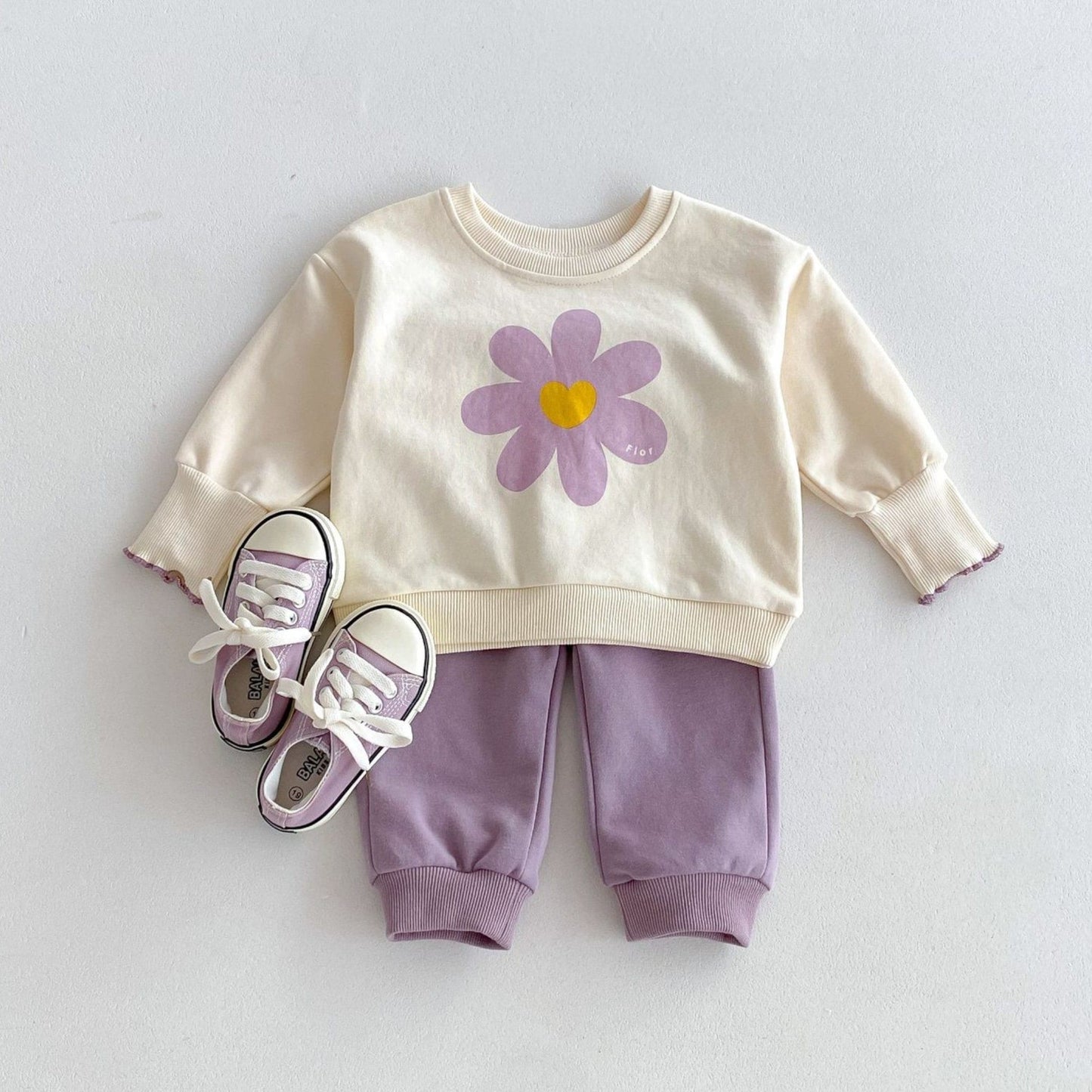 Purple Bloom Cotton Lounge Set (6m-4yrs)